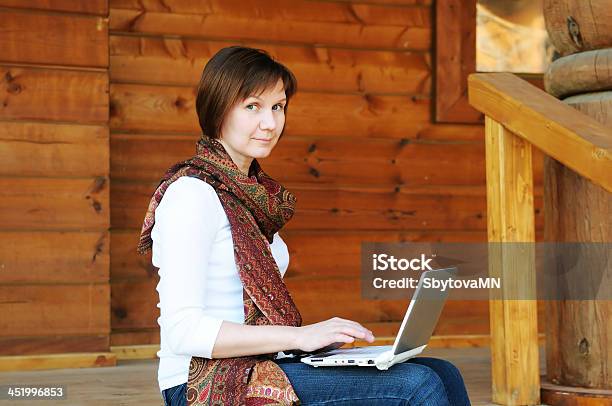 Woman With Laptop Stock Photo - Download Image Now - Accessibility, Adult, Brown