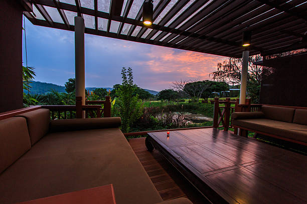 istock A relaxing modern terrace lounge during sunrise 452001961