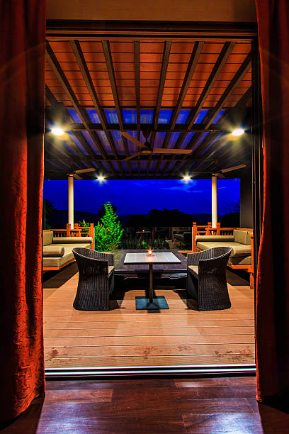 istock Interior design: Beautiful modern terrace lounge Morning 452008543