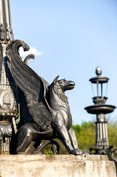 istock sculpture of griffin on stone pedestal 452018719