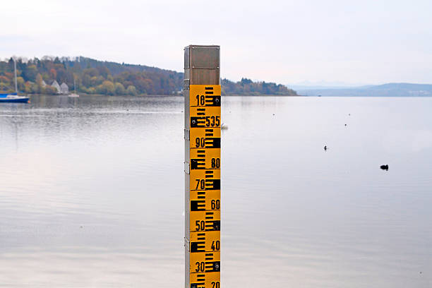 Water level meter stock photo