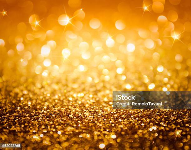 Golden Glitter And Stars Stock Photo - Download Image Now - Abstract, Art, Art And Craft