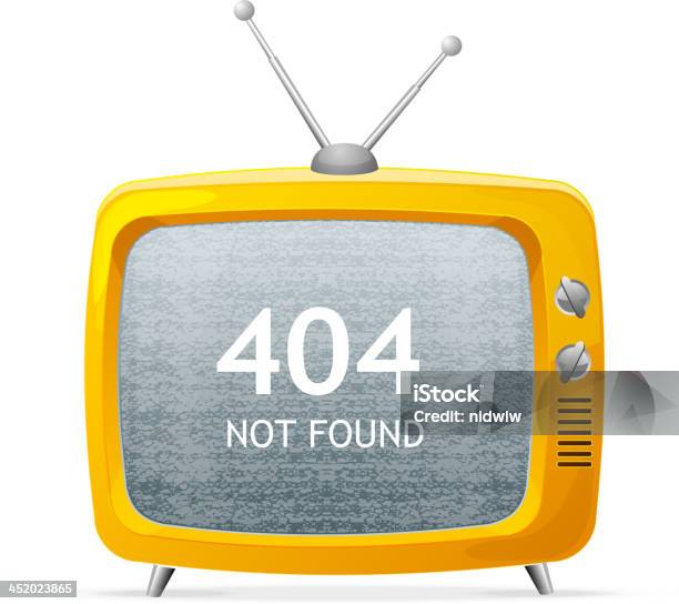 Ilustración de Televisión De Historieta Estilo Retro Concepto De Error 404 y más Vectores Libres de Derechos de Amarillo - Color