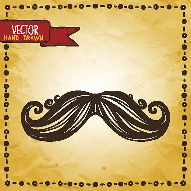 Vector illustration of Vintage card with mustache and frame