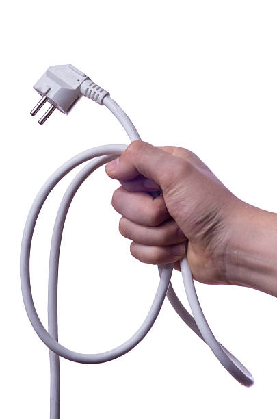 istock Holding power supply cable in loops 452025315
