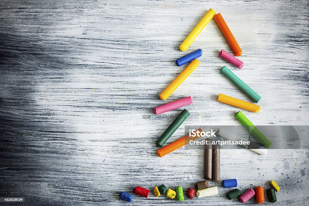 Christmas Tree Christmas Tree, Christmas tree made of crayons Christmas Stock Photo