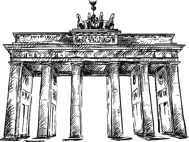 Brandenburg Gate. hand drawn. Vector sketch. Brandenburg Gate. Vector sketch. eps 10. Landmark of Berlin. brandenburger tor stock illustrations