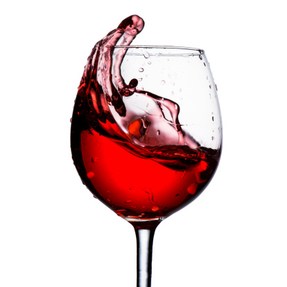 Red Wine Splash on white background