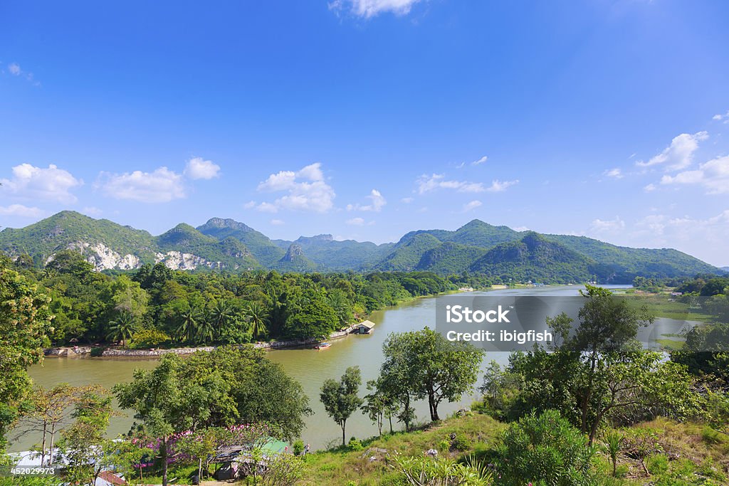 river kwai background mountain ,kanchaburi thailand Accessibility for Persons with Disabilities Stock Photo