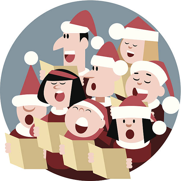 Christmas Choir vector art illustration
