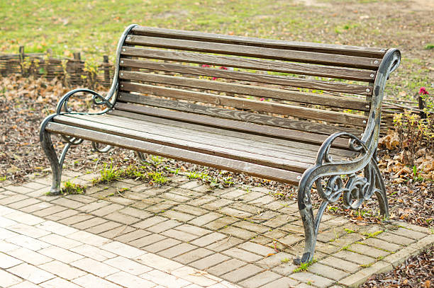 istock bench in the autumn park 452030519
