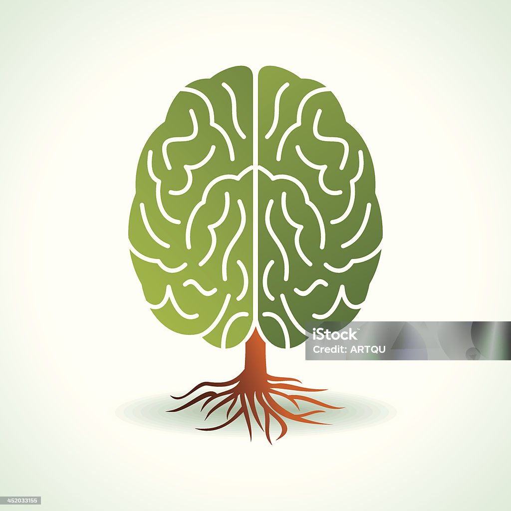 Forma albero cervello - arte vettoriale royalty-free di Radice