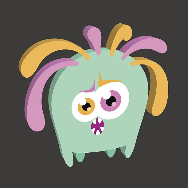 Vector illustration of 3d Cute Character - Freaky