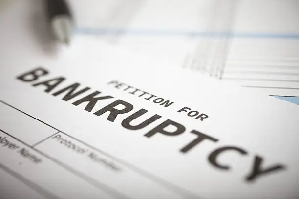 Close-up of a bankruptcy petition