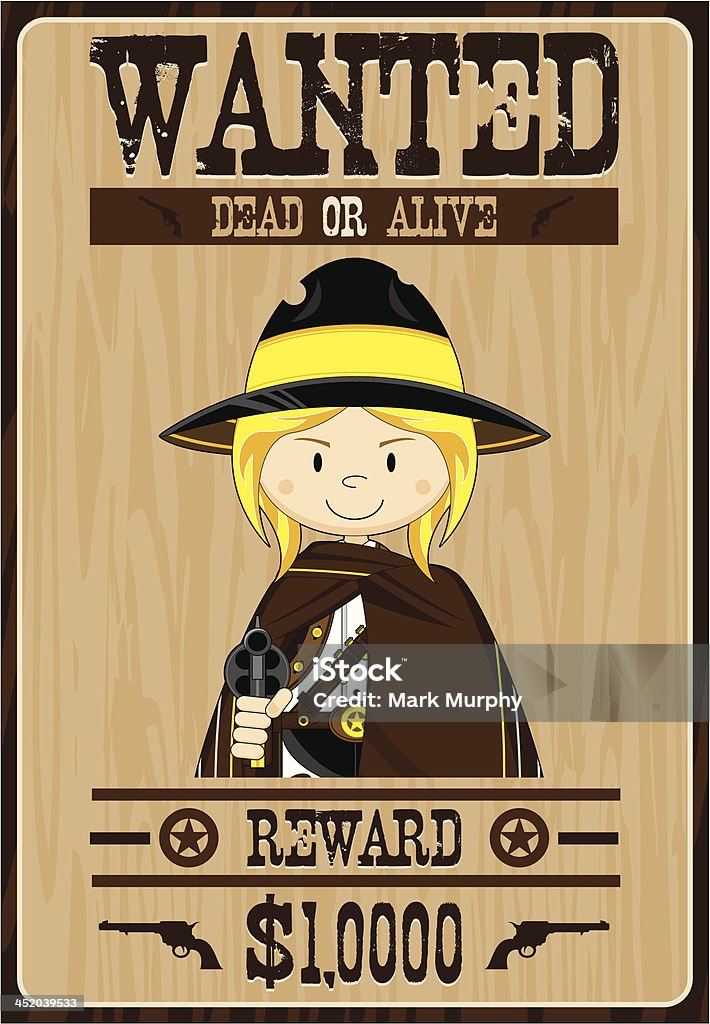 Vaqueira Cowboy Outlaw Poster - Royalty-free Apontar arte vetorial