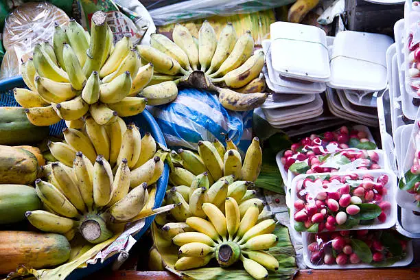 Photo of Exotic fruits for sale on Damnoen Saduak floating market