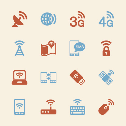 Mobile and Wireless Technology  Icons Color SeriesVector EPS10 File.