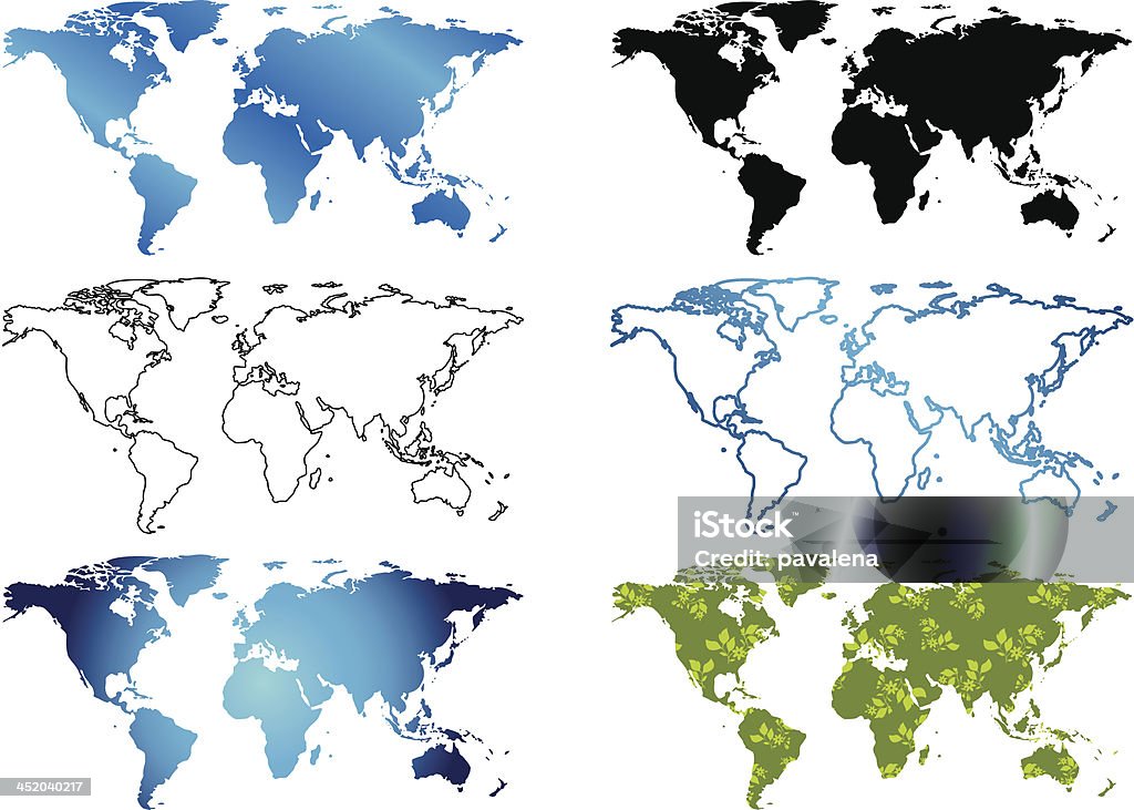 Vetor Mapa do mundo - Vetor de Mapa royalty-free