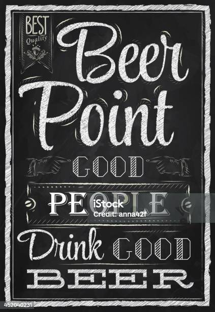 Chalkboard Beer Poster Stock Illustration - Download Image Now - Chalkboard - Visual Aid, Beer - Alcohol, Pub