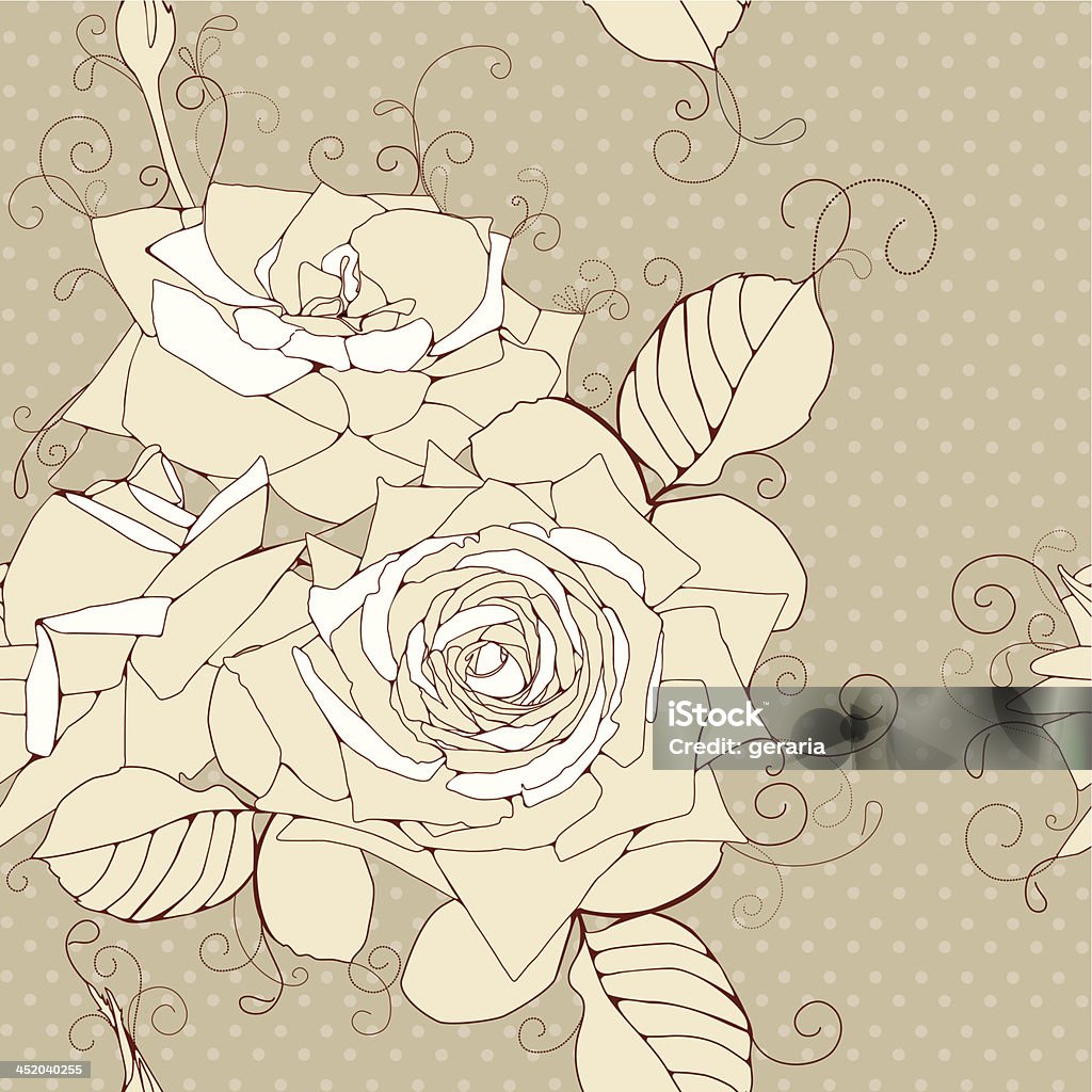 Dekorative Hintergrund mit Ornament-Rosen Blumen. - Lizenzfrei Geraint Thomas Vektorgrafik
