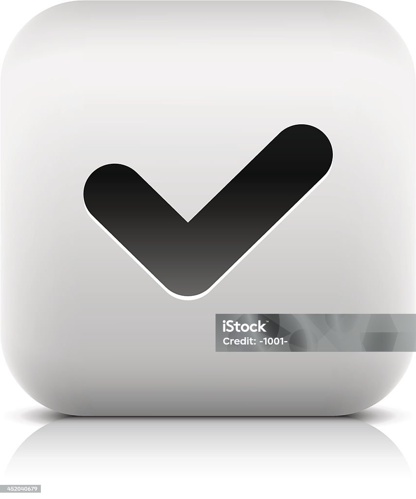 Sinal de marca de verificação aprovado o botão pictograma ícone quadrado arredondado preto - Royalty-free Acabar arte vetorial