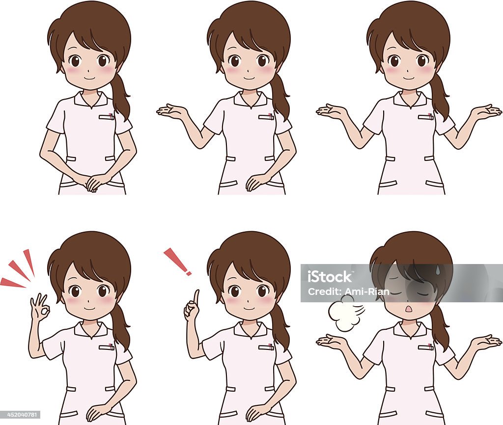 Girl_pose - 看護師のロイヤリティフリーベクトルアート