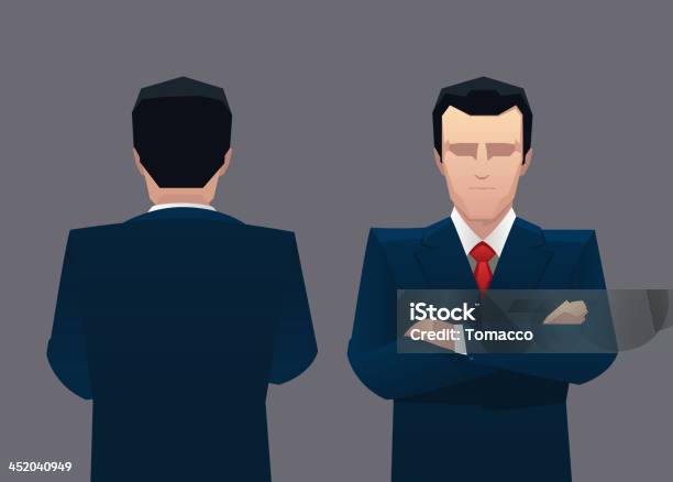 Businessman Front View And Back Stock Illustration - Download Image Now - Arms Crossed, Art And Craft, Back