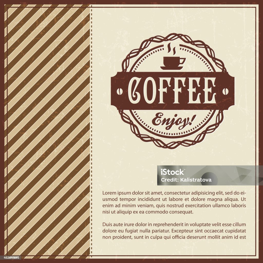 Carta d'epoca con caffè - arte vettoriale royalty-free di Bibita