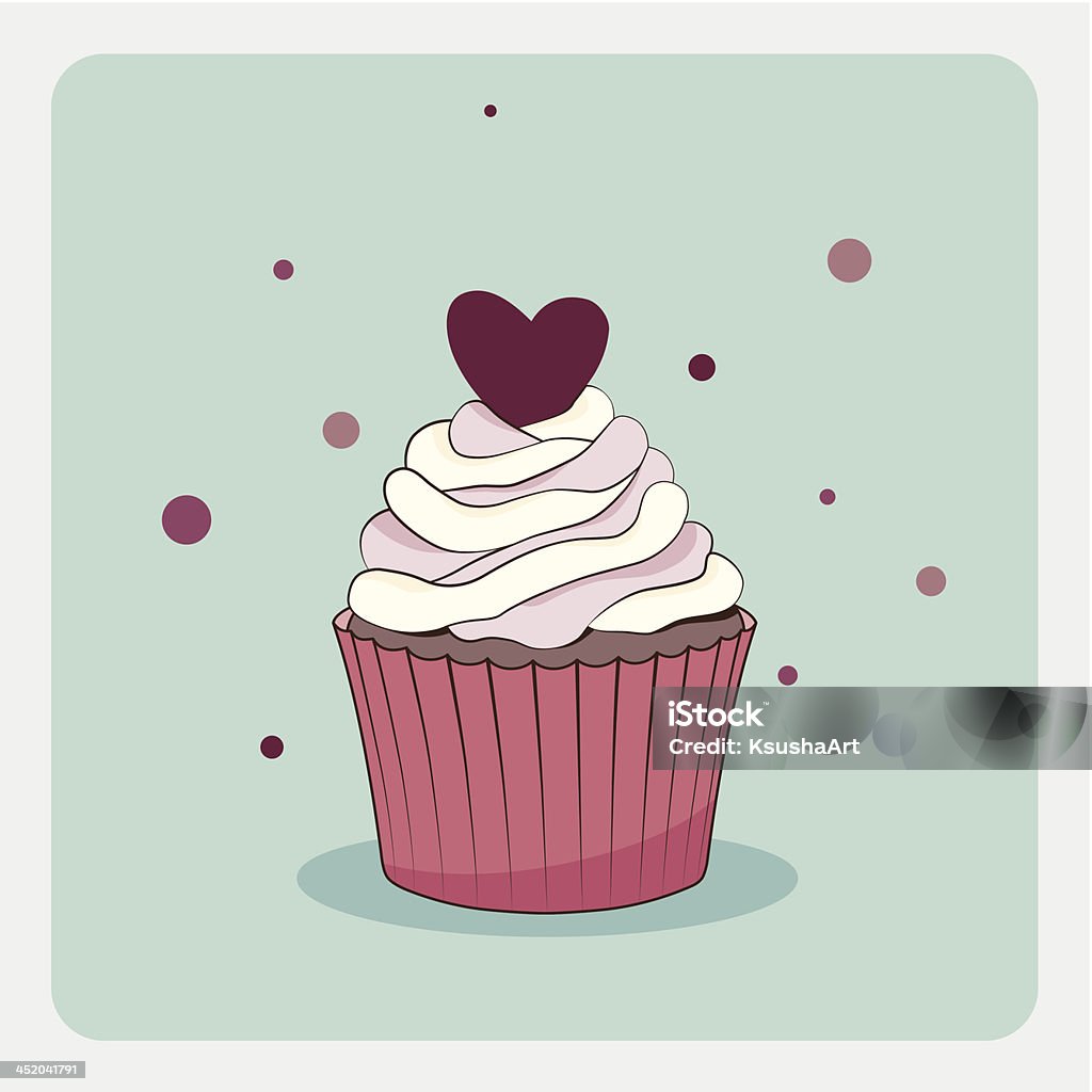 Biglietto di auguri con cupcake - arte vettoriale royalty-free di Amore
