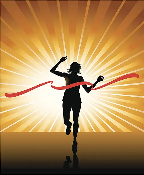 Vector illustration of Track and Field - Female Finish Line Background