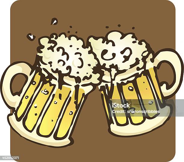 Beer Mugs Stock Illustration - Download Image Now - Adult, Alcohol - Drink, Bar - Drink Establishment