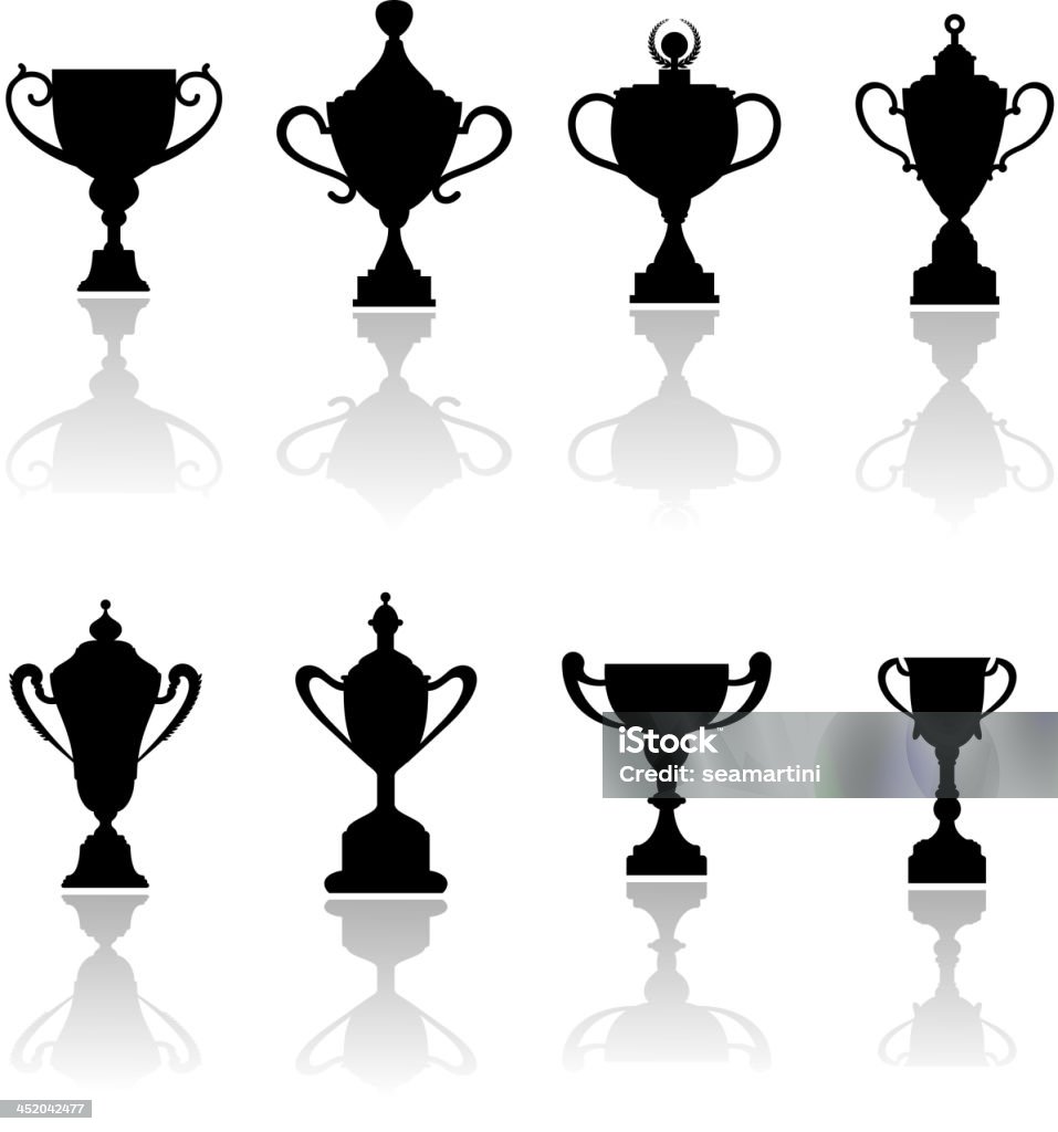 Deporte trofeos y premios y recipientes - arte vectorial de Acontecimiento libre de derechos