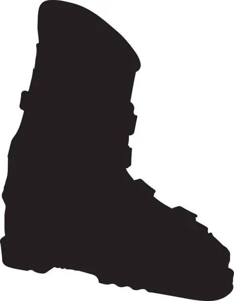 Vector illustration of Ski boot silhouette