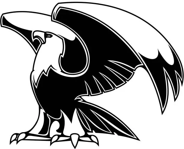 Vector illustration of Powerful eagle