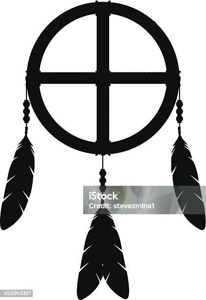 Dream Catcher Silhouette Stock Illustration - Download Image Now - Medicine Wheel, Indigenous North American Culture, In Silhouette