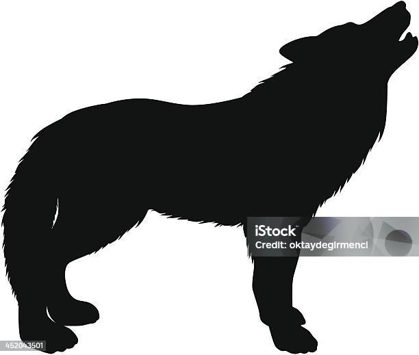 Wolf Stock Illustration - Download Image Now - Wolf, In Silhouette, Howling