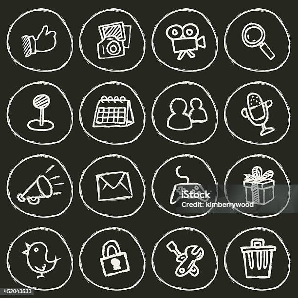 Social Icon Stock Illustration - Download Image Now - Icon Symbol, Doodle, Camera - Photographic Equipment