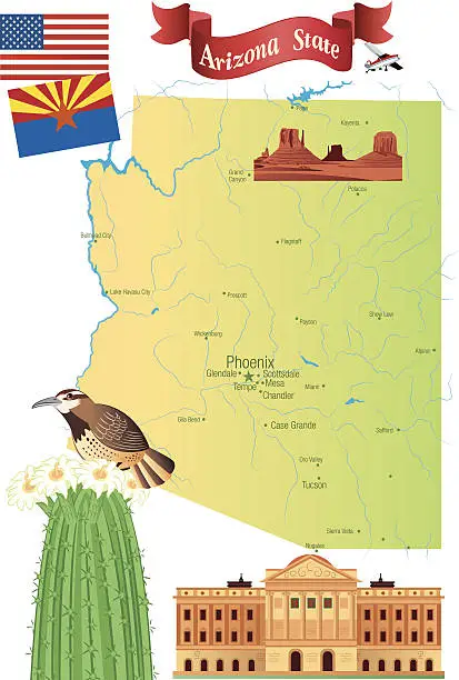 Vector illustration of Arizona Map