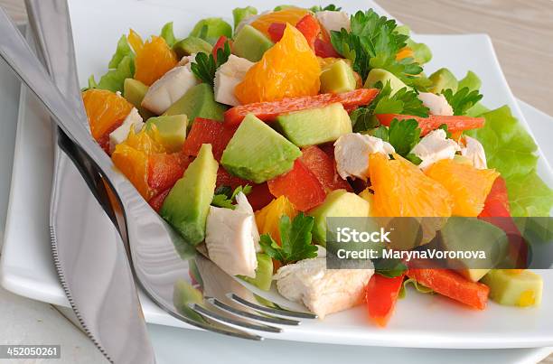 Chicken Salad With Avocado Stock Photo - Download Image Now - Appetizer, Avocado, Bell Pepper