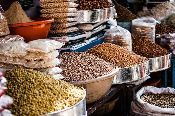 Indian Marketstall selling ingredients