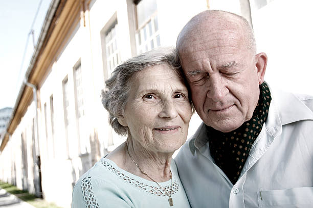 Senior couple enjoying stock photo