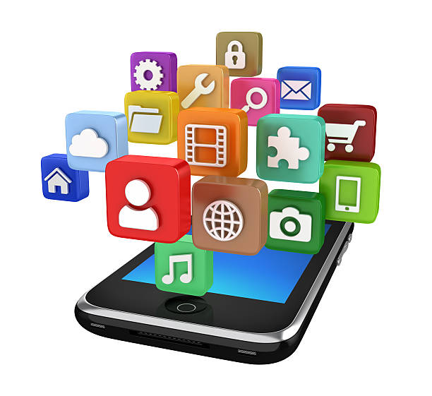 istock Phone with App Icons - isolated on white 452050639