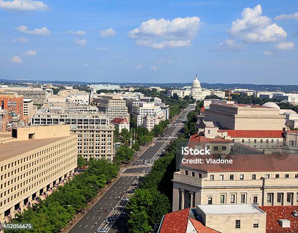 Photo libre de droit de Washington Pennsylvania Avenue Vue Aérienne banque d'images et plus d'images libres de droit de Pennsylvania Avenue - Pennsylvania Avenue, Washington DC, Le Capitole