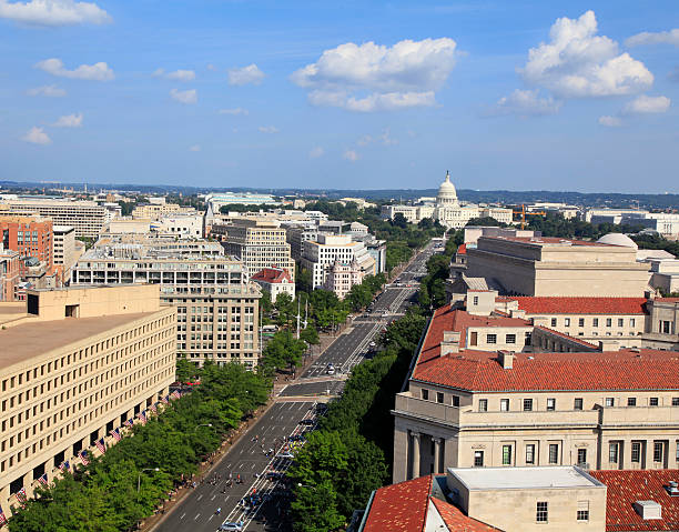 istock Washington DC, Pennsylvania Avenue, aerial view 452056675