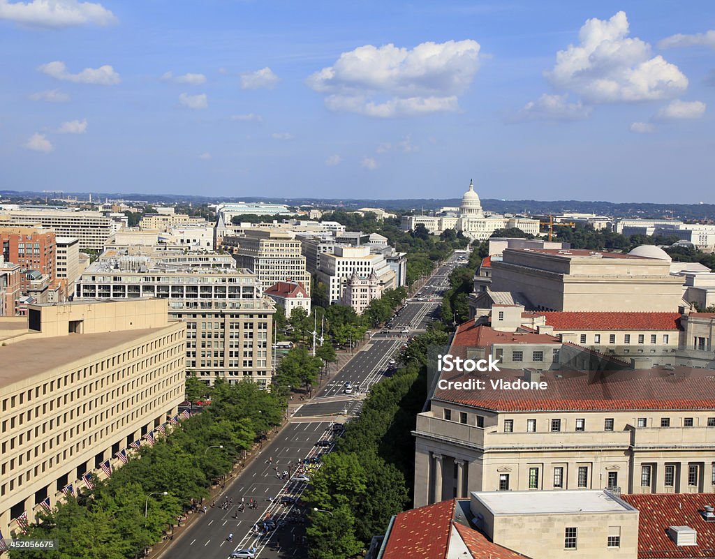 De Washington DC, Pennsylvania Avenue, vista aérea - Foto de stock de Pennsylvania Avenue royalty-free