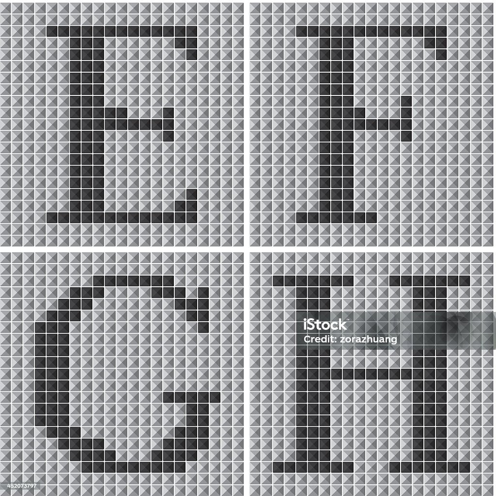 Mosaic alfabeto letras - arte vectorial de Arreglo libre de derechos