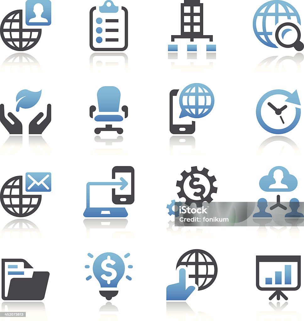 Illustration von 16 einfachen business-Vektor-icons - Lizenzfrei Computermaus Vektorgrafik