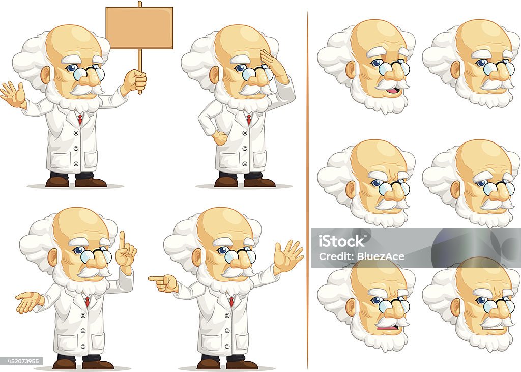 Científico o el profesor personalizable Mascot 8 - arte vectorial de Abrigo libre de derechos