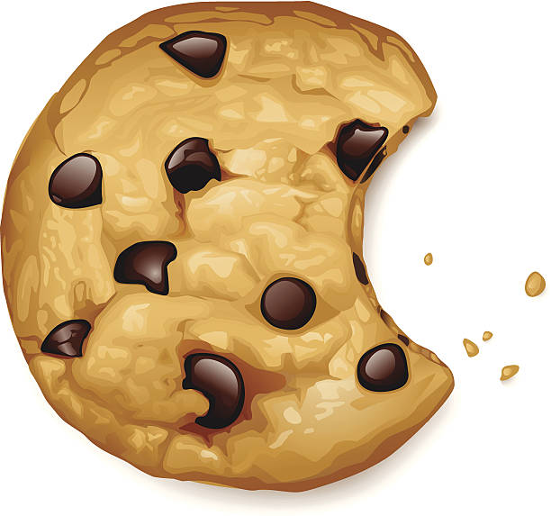chocolate chip cookie - kurabiye illüstrasyonlar stock illustrations