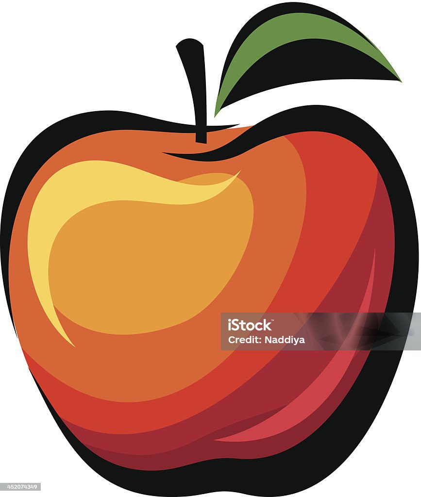 Apple. Vector illustration. Vector illustration of apple isolated on a white background. Abstract stock vector